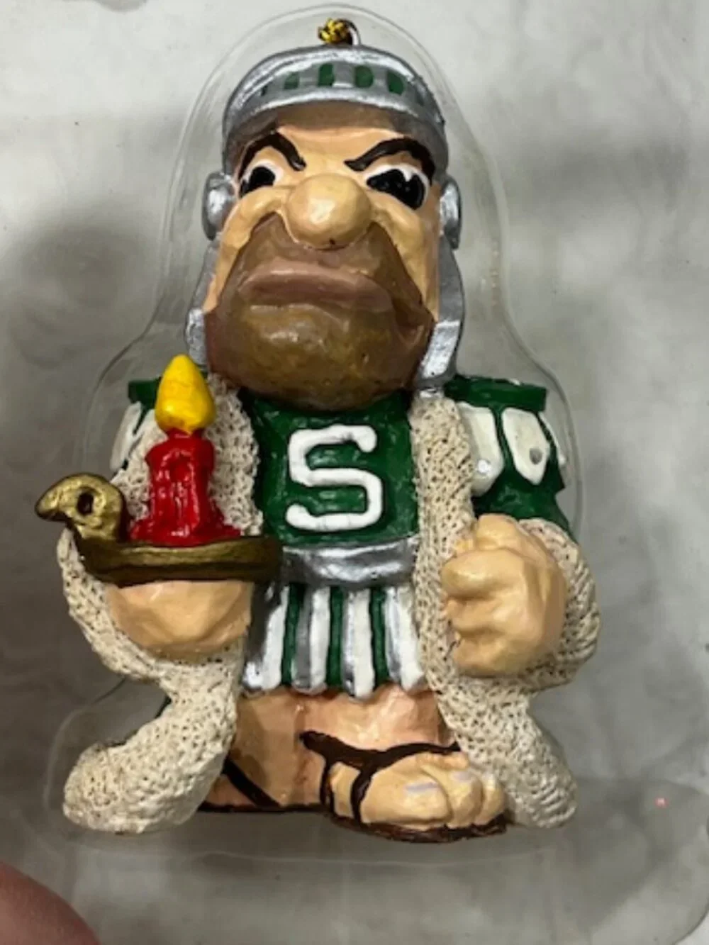 VTG Michigan State University Sparty Mascot Christmas Ornament Collectible 3.5